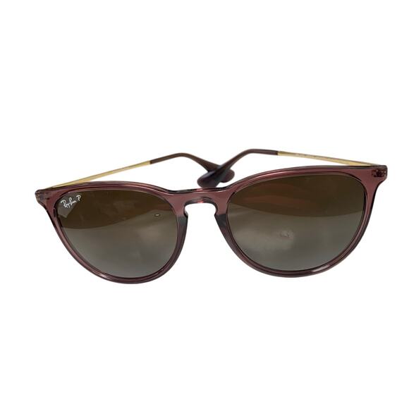 New Ray-Ban RB4171 ERIKA Womens Violet Round Sunglasses + Eyewear Care Kit - Picture 1 of 9